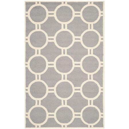 Safavieh Cambridge Hand Tufted Rectangle Rug- Silver - Ivory- 6 x 9 ft. CAM145D-6